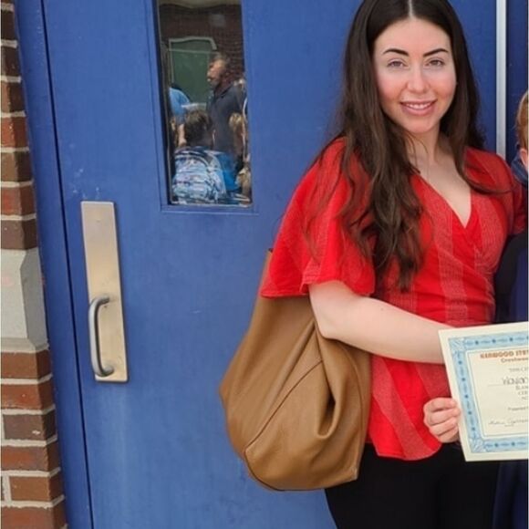 LOFT Red Wrap Blouse with Flutter Sleeves (Size S) - Picture 2 of 6